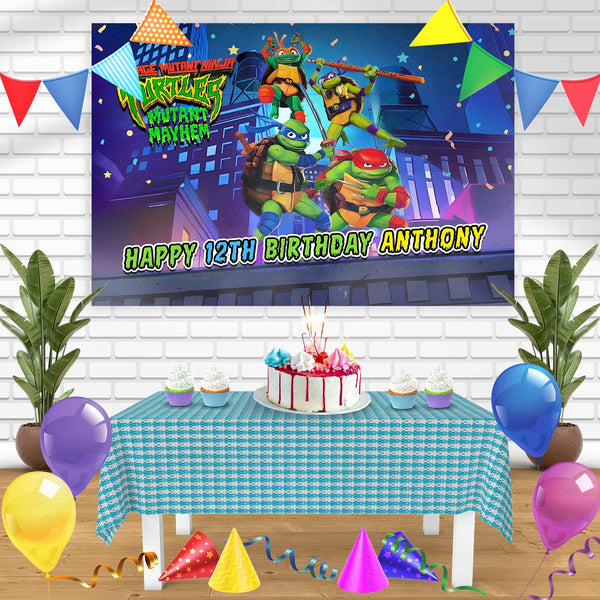 Teenage Mutant Ninja Turtles Mutant Mayhem Bn Birthday Banner Personalized Party Backdrop Decoration