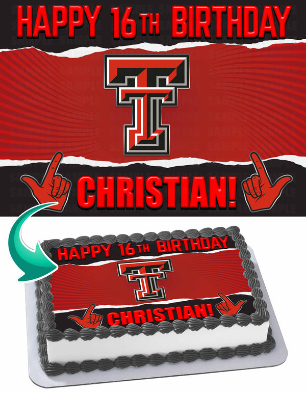 Texas Tech Red Edible Cake Toppers