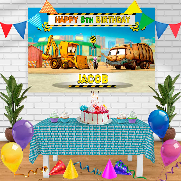 The Stinky and Dirty Show Birthday Banner Personalized Party Backdrop Decoration