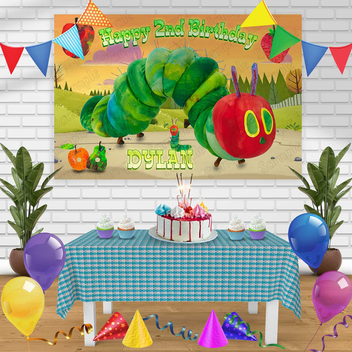 The Very Hungry Caterpillar Birthday Banner Personalized Party Backdrop Decoration