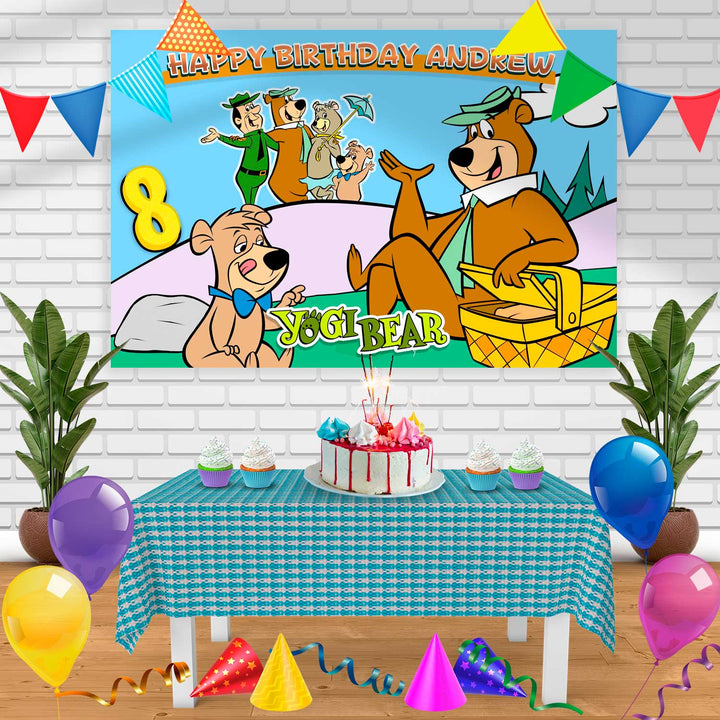 The Yogi Bear Show Birthday Banner Personalized Party Backdrop Decoration