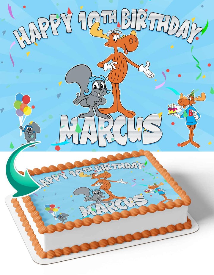 The Adventures of Rocky and Bullwinkle Edible Cake Toppers