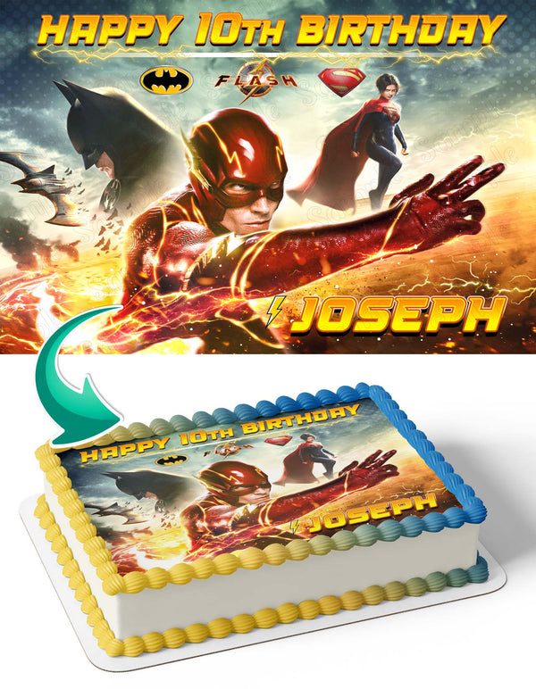 The Flash Batman Super Girl 2023 Edible Cake Toppers