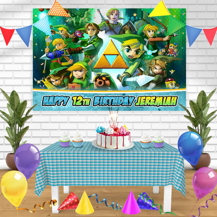 The Legend of Zelda Art Bn Birthday Banner Personalized Party Backdrop Decoration