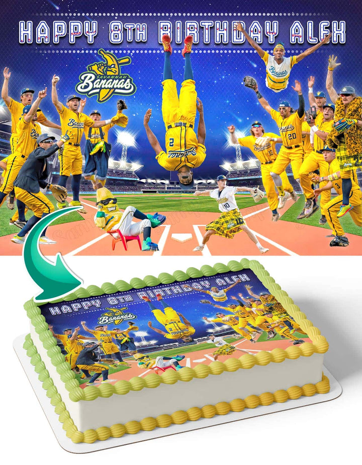 The Savannah Bananas Baseball Edible Cake Toppers