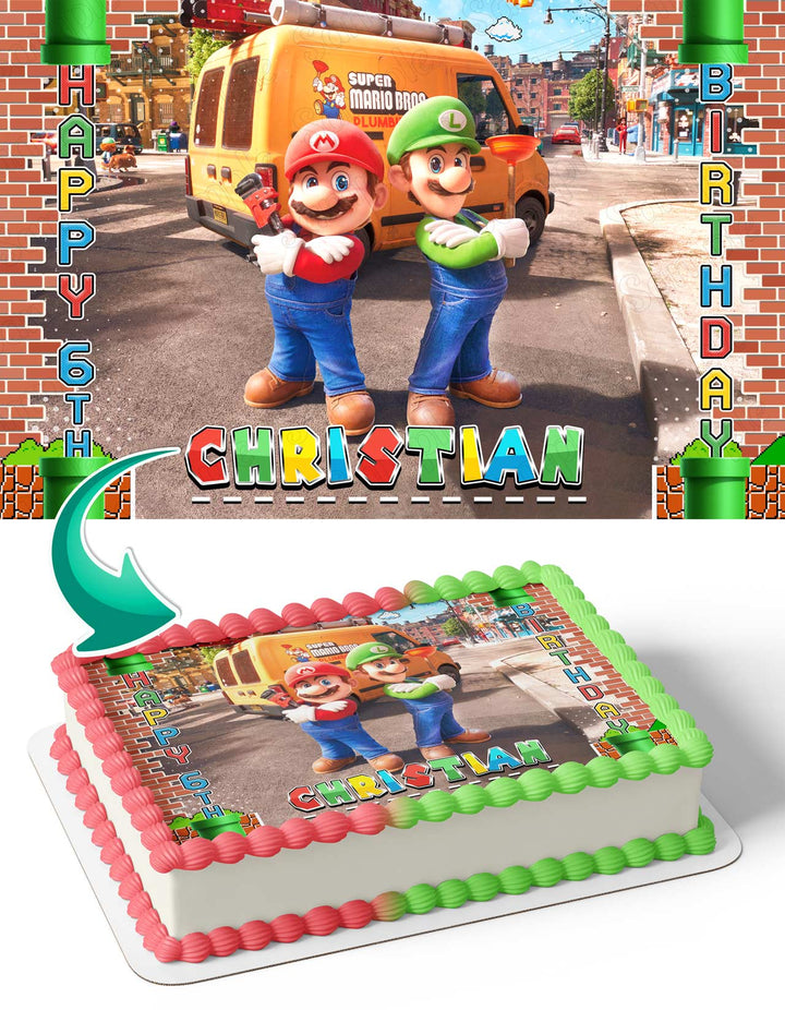 The Super Mario Bros Movie 2023 Mario And Luigi Edible Cake Toppers