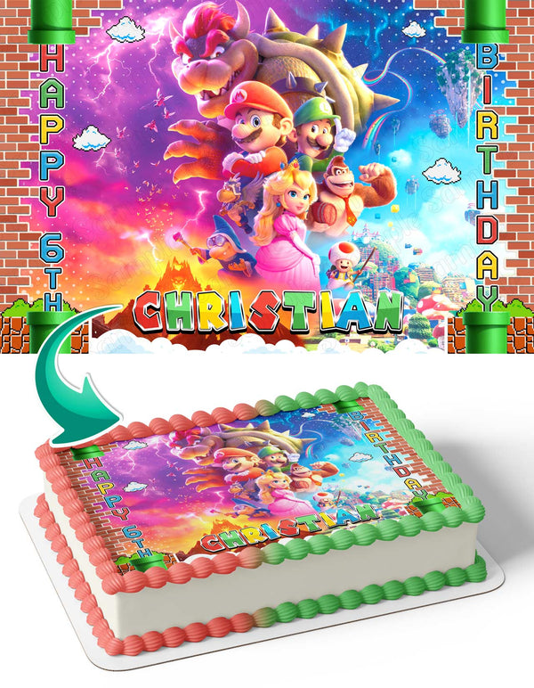 The Super Mario Bros Movie 2023 Princess Peach Edible Cake Toppers