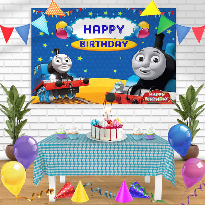 ThomasFriends BB Bn Birthday Banner Personalized Party Backdrop Decoration