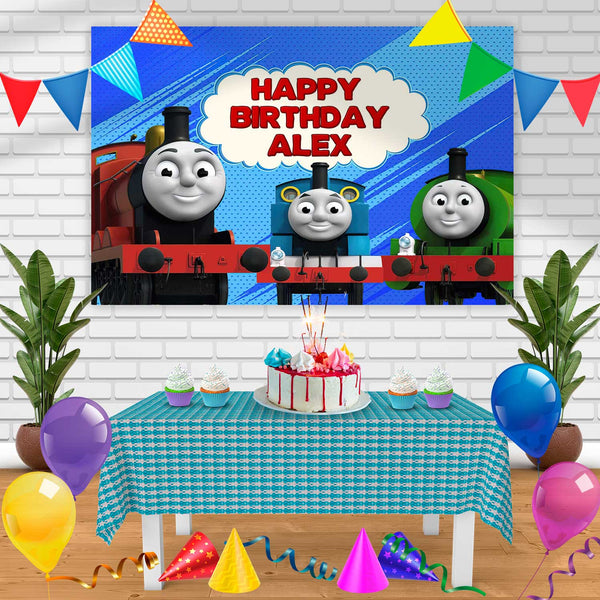 Thomas Train Gt Birthday Banner Personalized Party Backdrop Decoration