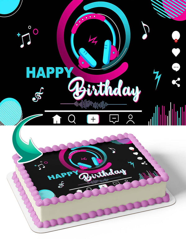 Tik Tok Queen Star Music Edible Cake Toppers