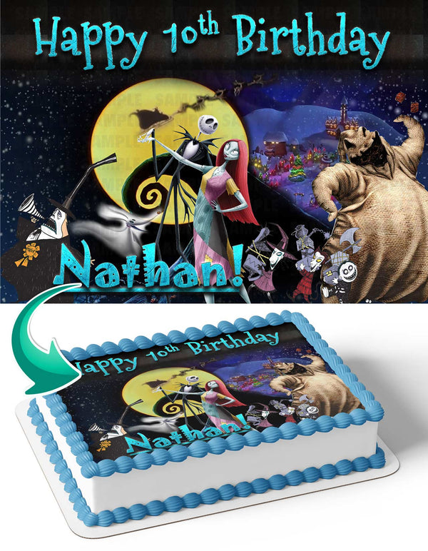 Tim Burtons The Nightmare Before Christmas Jack Skellington Sally Edible Cake Toppers