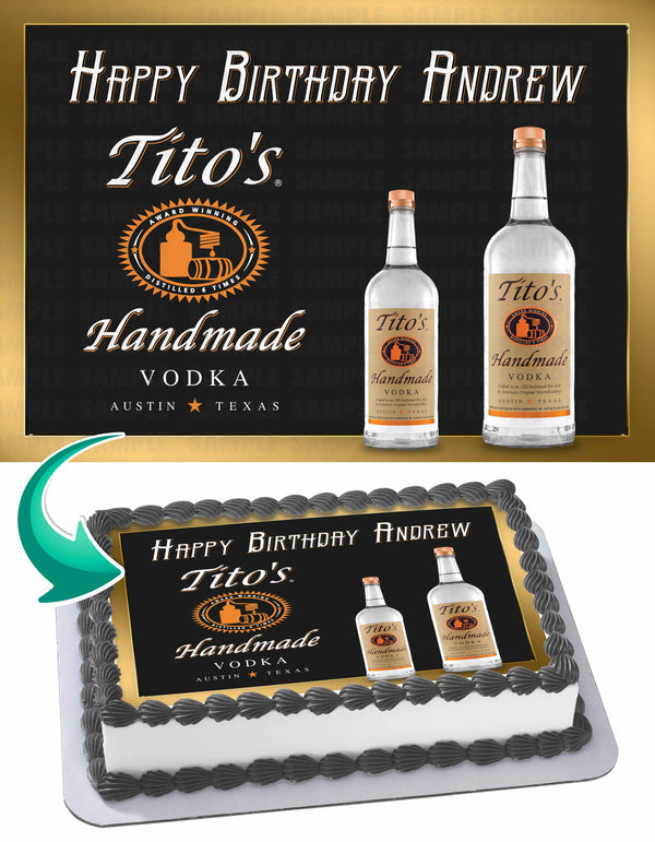 Titos Hand Made Vodka Edible Cake Toppers