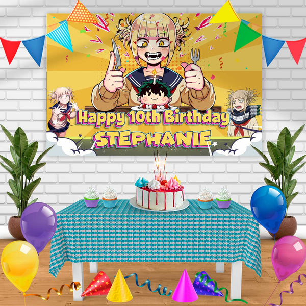 Toga Himiko My Hero Academia Birthday Banner Personalized Party Backdrop Decoration