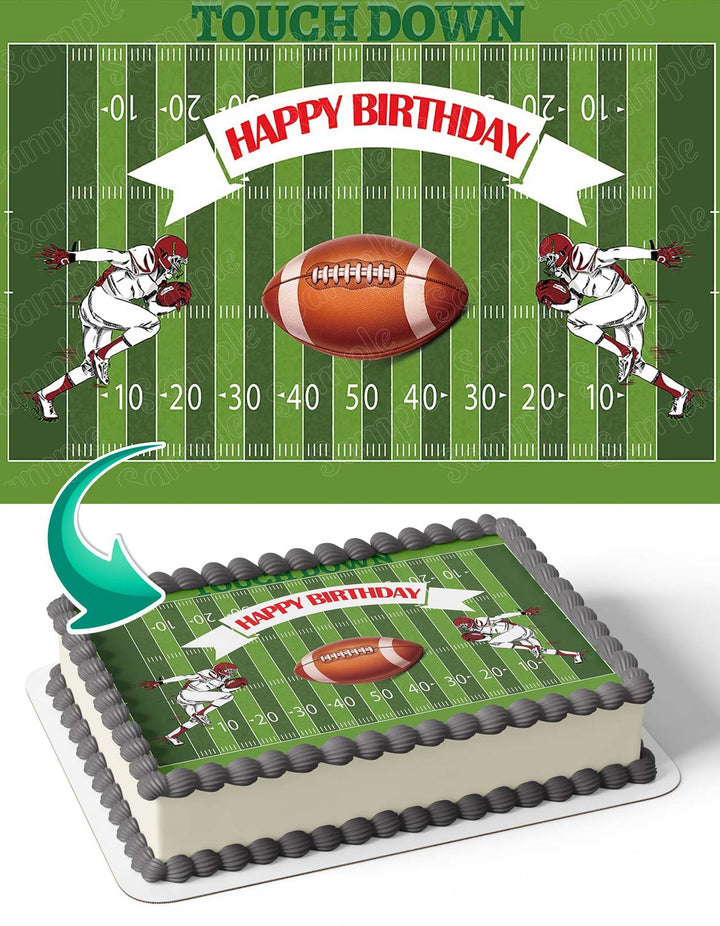 Touchdown Super Bowl Football Edible Cake Toppers