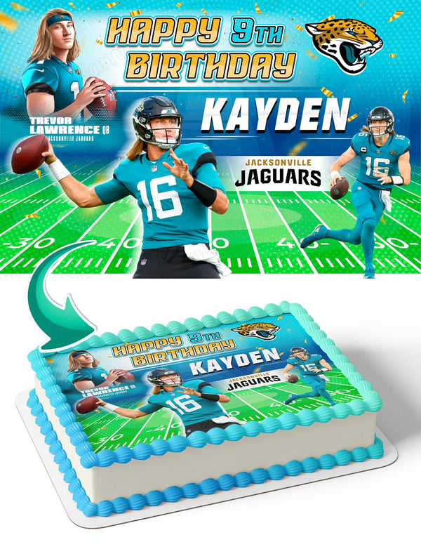 Trevor Lawrence NFL Jacksonville Jaguars Edible Cake Toppers