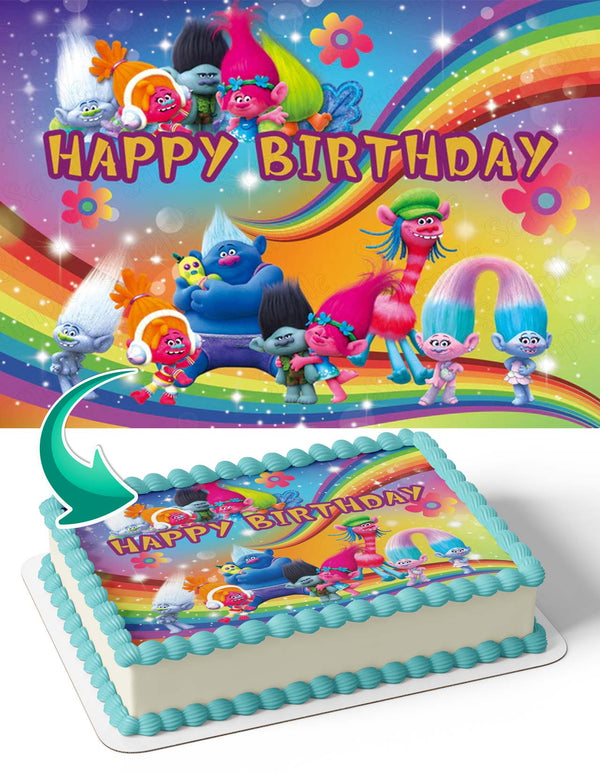 Trolls World Tour Kids Edible Cake Toppers