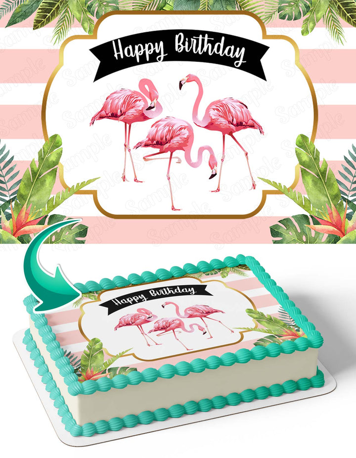 Tropical Flamingo BirdsTFB Edible Cake Toppers