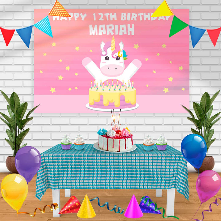 unicorn Birthday Banner Personalized Party Backdrop Decoration
