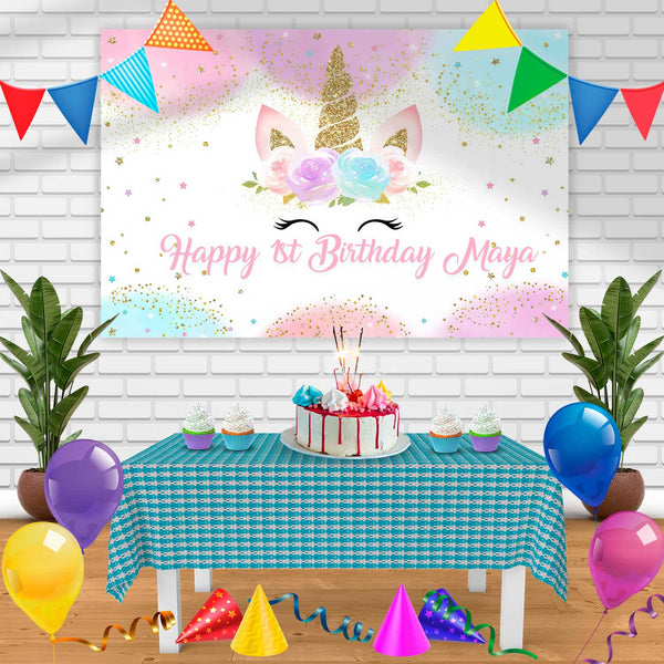 Unicorn Ght Birthday Banner Personalized Party Backdrop Decoration