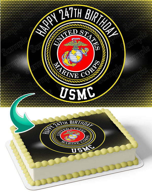 USMC United States Marine Corps P Edible Cake Toppers