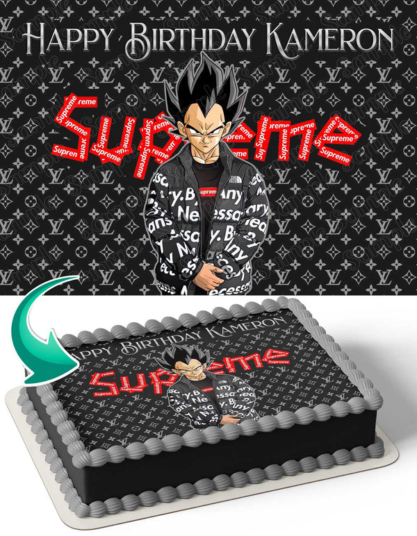 Vegeta Louis Vuitton Supreme Nike Dragon Ball Edible Cake Toppers