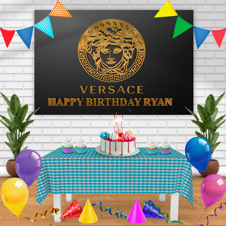 Versace Bg Birthday Banner Personalized Party Backdrop Decoration