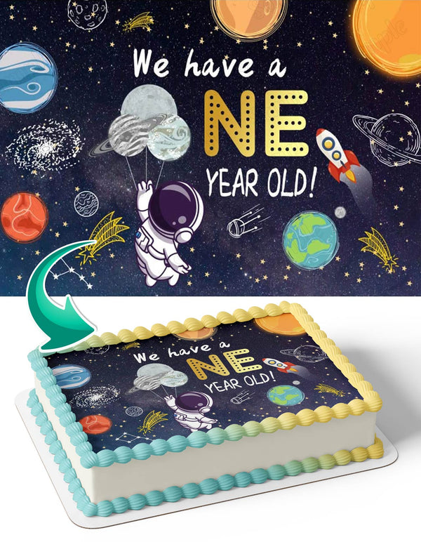 We Have A One Year Old Spaceman Planets Space Rocket Edible Cake Toppers