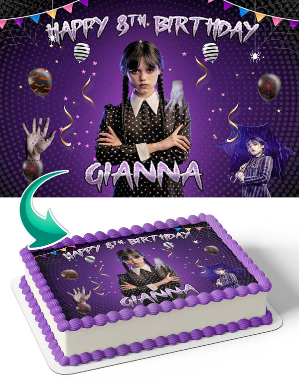 Wednesday Adams Netflix Edible Cake Toppers