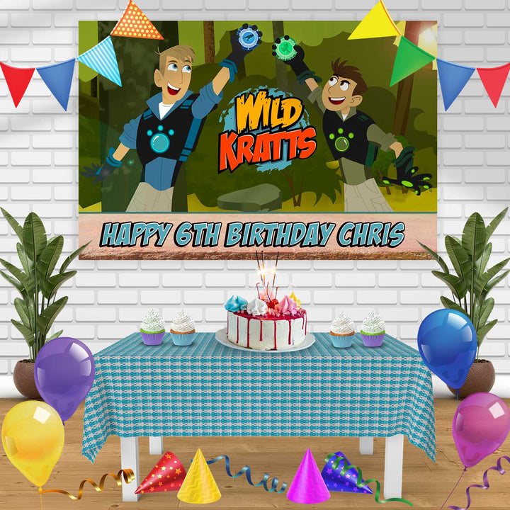 wild kratts Birthday Banner Personalized Party Backdrop Decoration