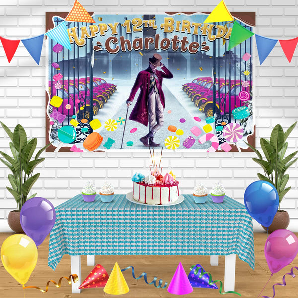 Wonka 2023 Bn Birthday Banner Personalized Party Backdrop Decoration