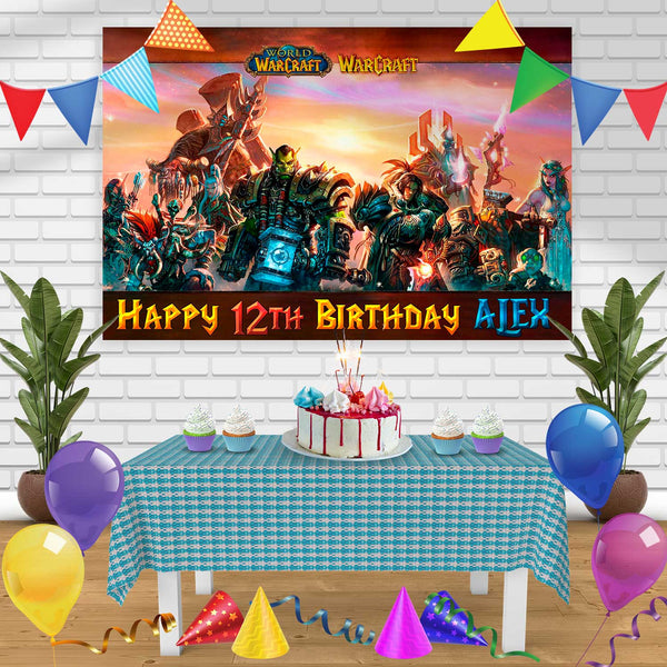 world of warcraft Birthday Banner Personalized Party Backdrop Decoration