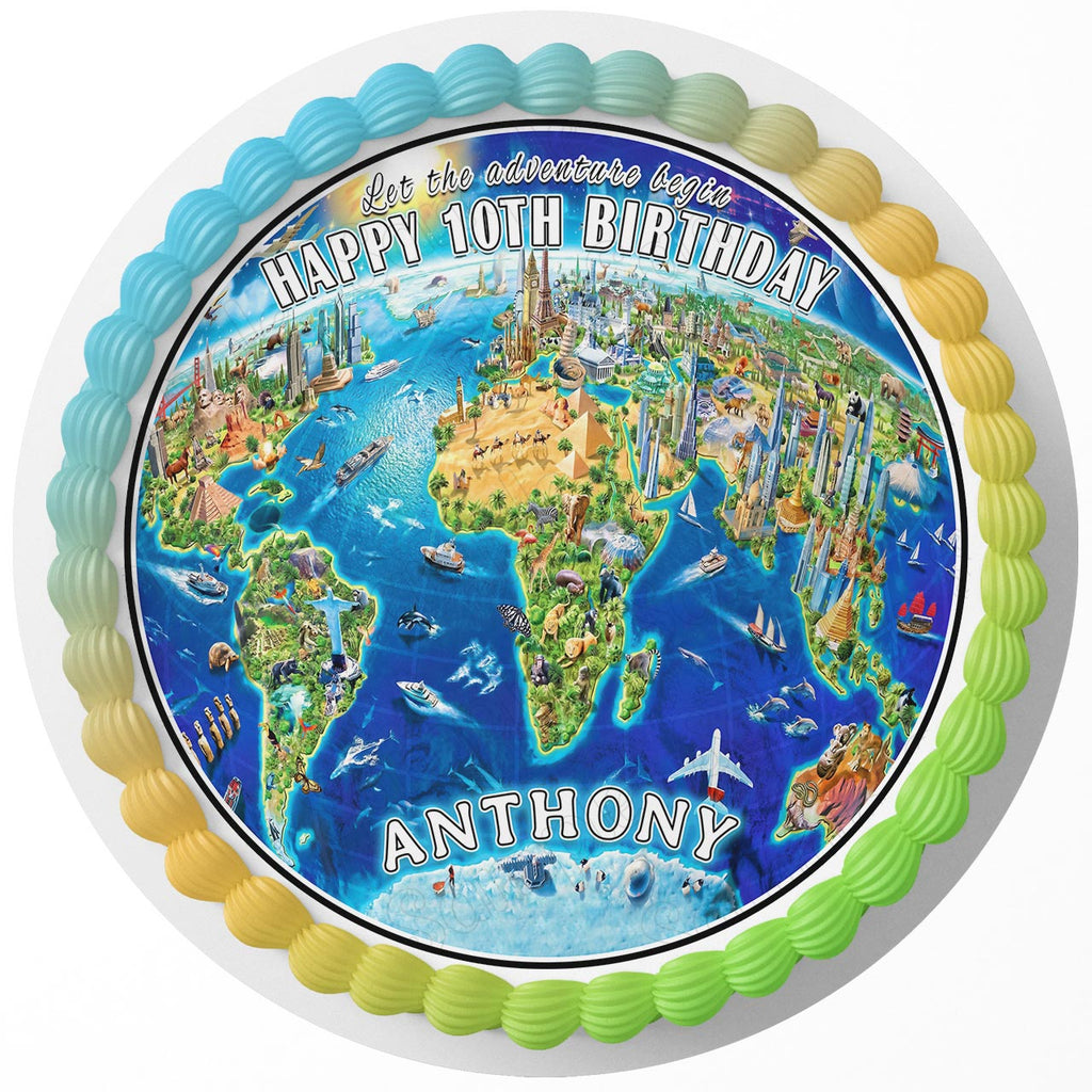 Two Tier World Map Cake | World Map Birthday Cake | Order Custom Cakes in  Bangalore – Liliyum Patisserie & Cafe
