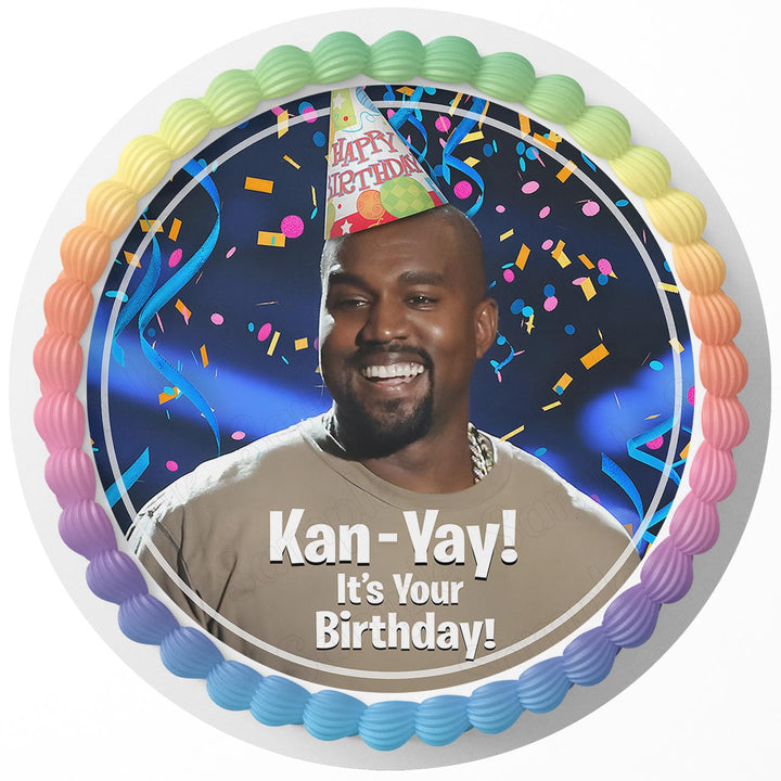 KanYay Its Your Birthday Kanye West Rd Edible Cake Toppers Round