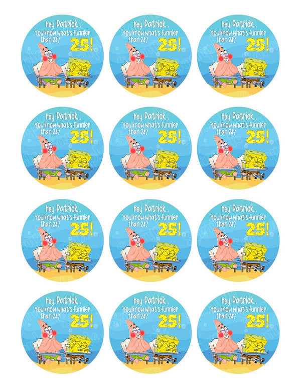 Spongebob Cupcakes Edible Cupcake Toppers