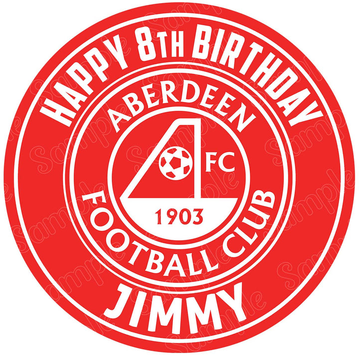Aberdeen FC Edible Cake Toppers Round