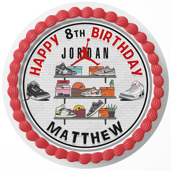 Air Jordan Sneakers SL Rd Edible Cake Toppers Round