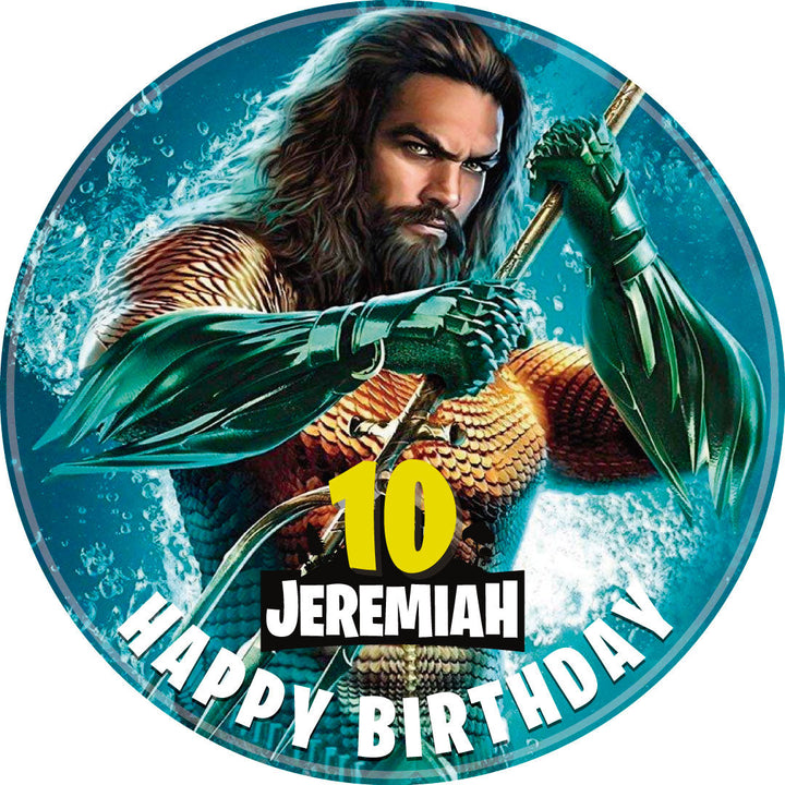 Aquaman Edible Cake Toppers Round