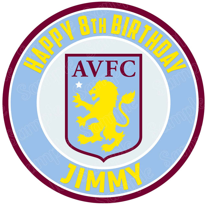 Aston Villa FC Edible Cake Toppers Round