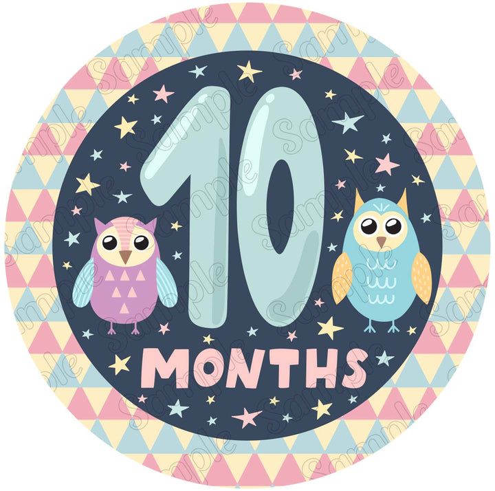 Baby 10 Months Edible Cake Toppers Round