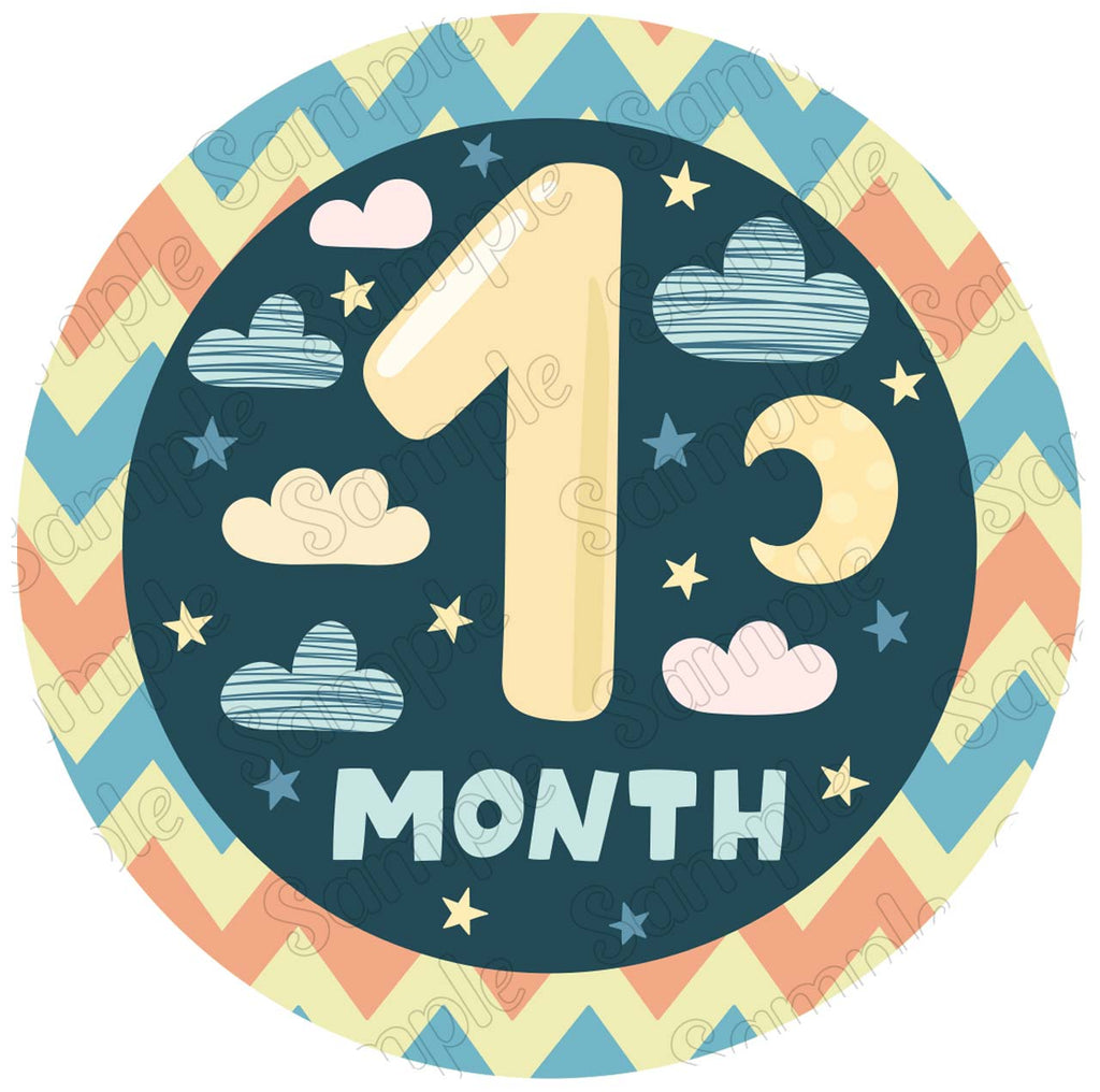 Baby 1st Month Edible Cake Toppers Round