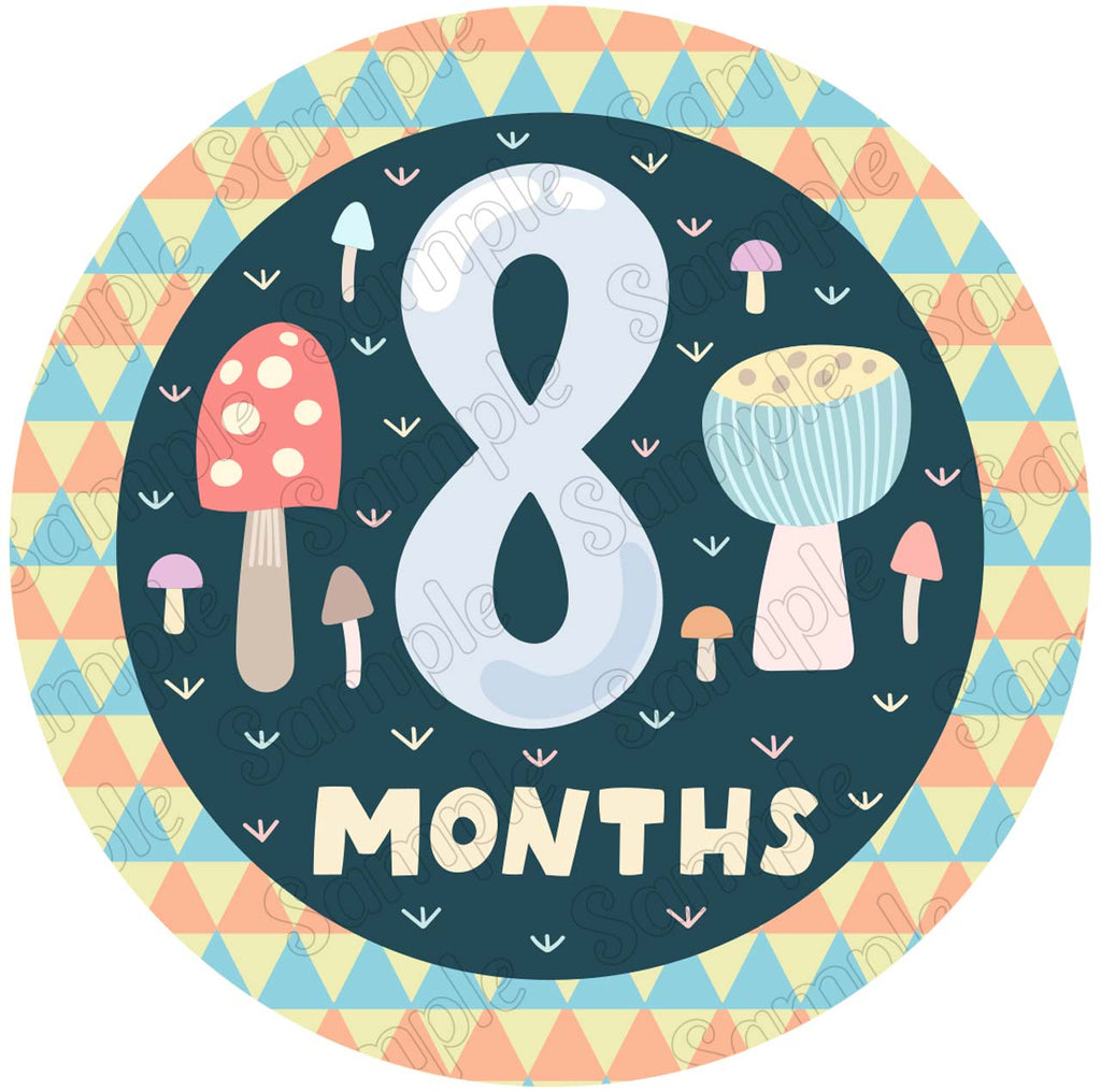 Baby 8 Months Edible Cake Toppers Round