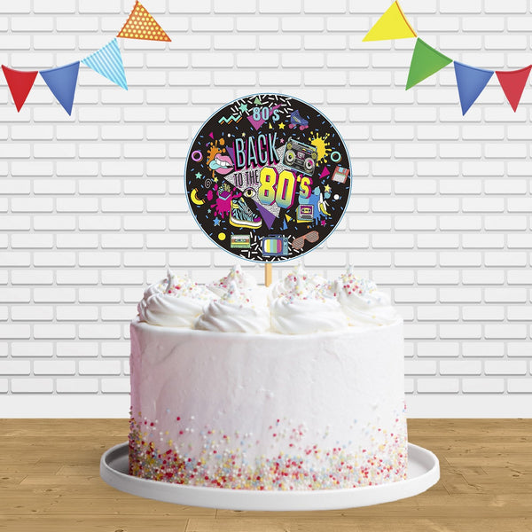 Back To 80s Party Disco Retro Nostalgia Cake Topper Centerpiece Birthday Party Decorations