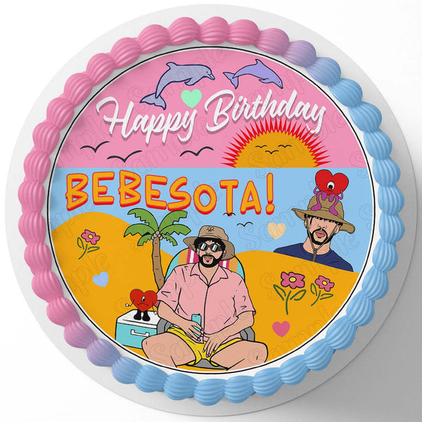 Bad Bunny Un Verano Sin Ti Neverita Bebesota RD Edible Cake Toppers Round