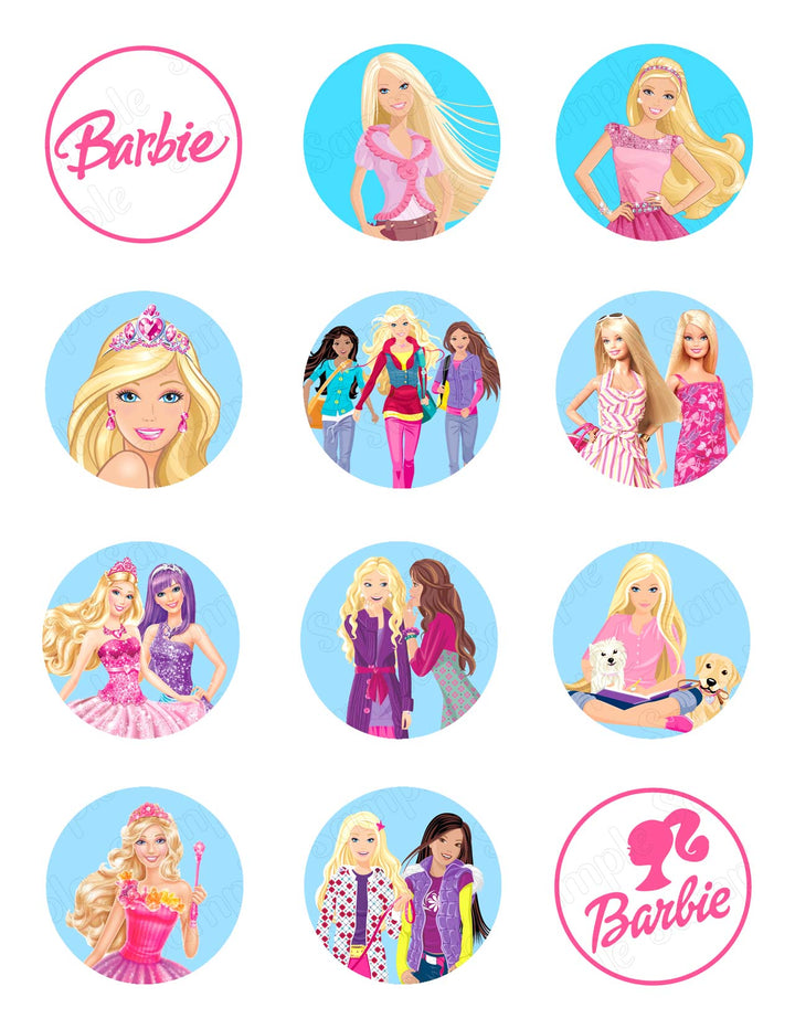 Barbie Edible Cupcake Toppers