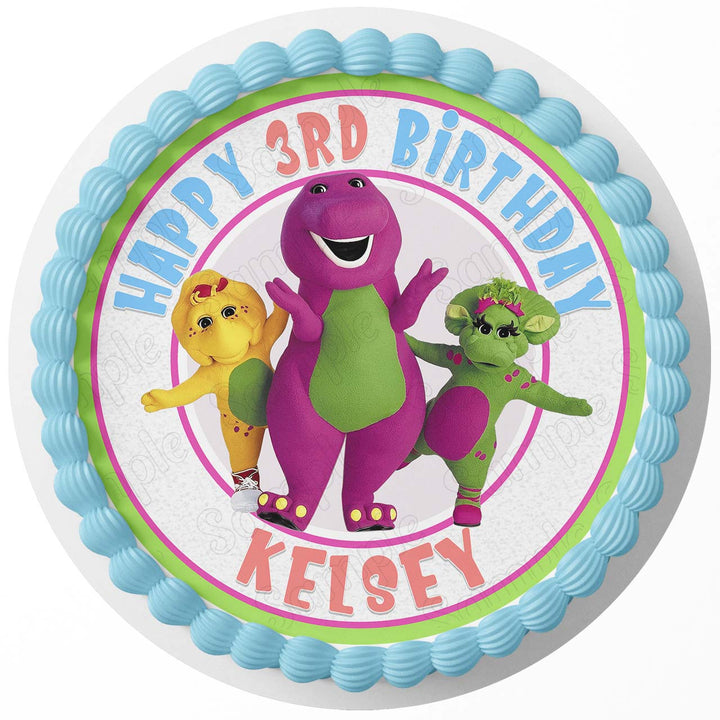 Barney And Friends RD Edible Cake Toppers Round