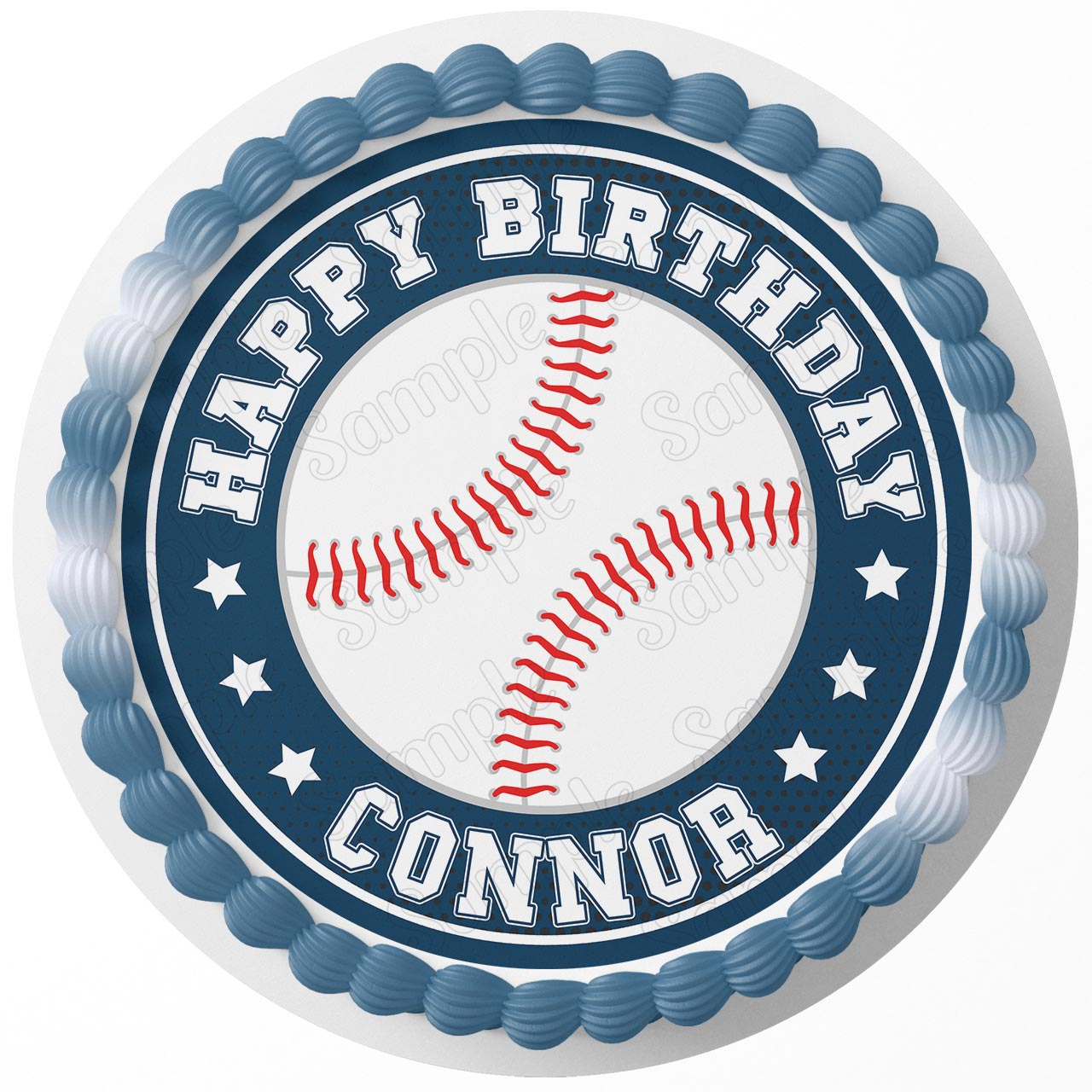 Baseball Edible Cake Toppers Round Cakecery