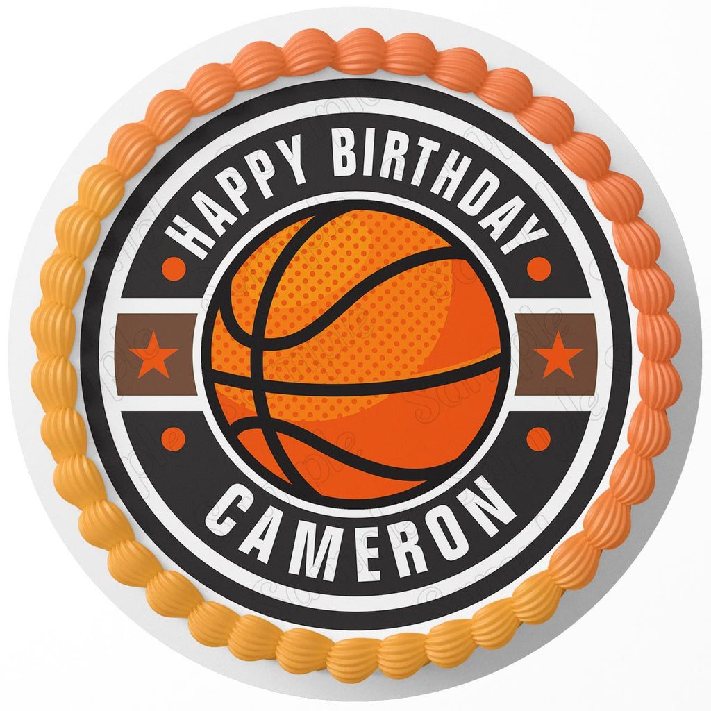 Basketball Fan Edible Cake Toppers Round