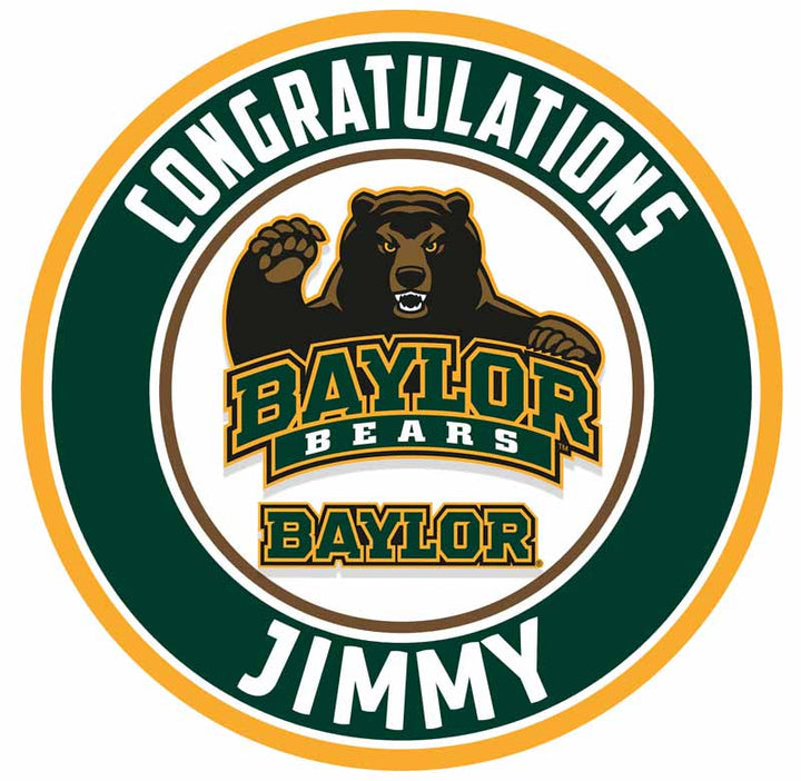 Baylor Bears Edible Cake Toppers Round