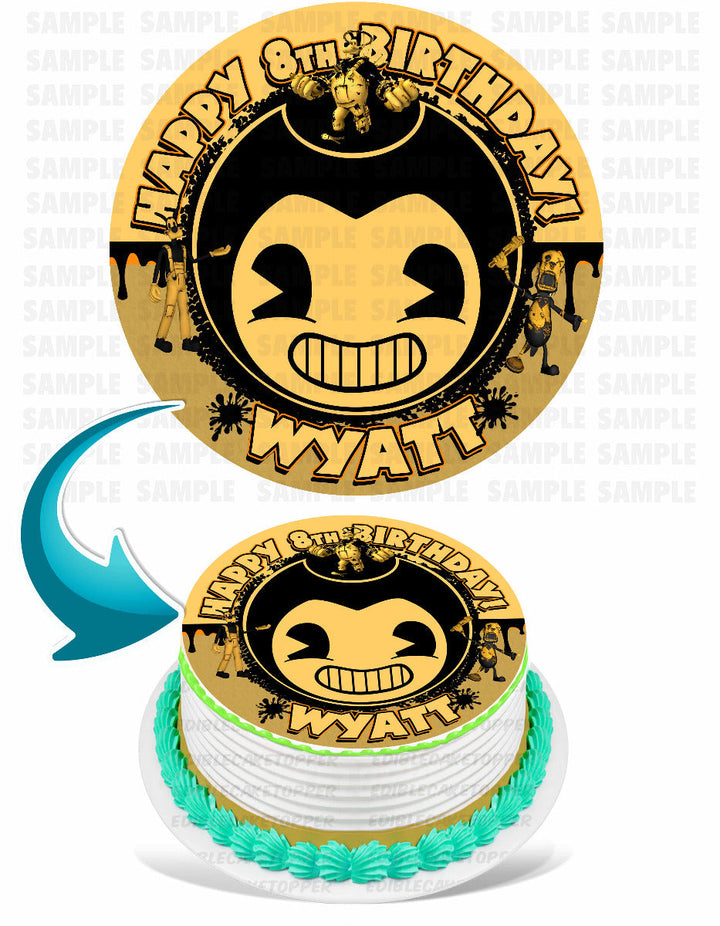 Bendy and the Ink Machine Edible Cake Toppers Round
