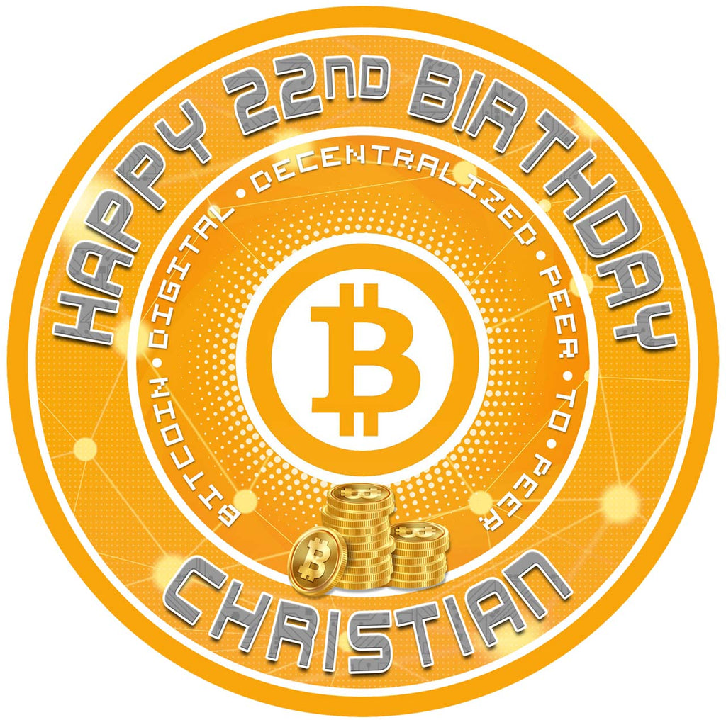 BitCoin Crypto Money Cryptocurrency Edible Cake Toppers Round